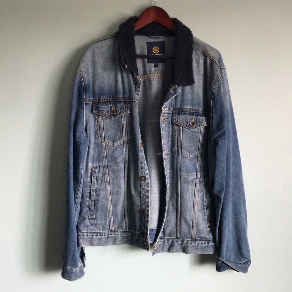 Nautica Jean jacket with Sherpa collar